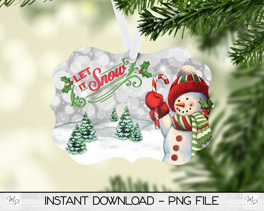 Christmas Snowman Benelux Ornament PNG Digital Download for Sublimation