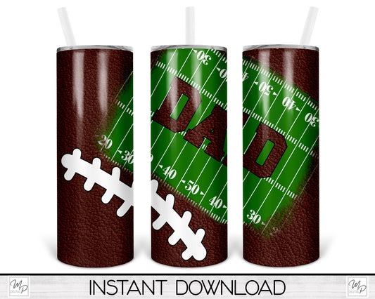 Football Dad 20oz Skinny Tumbler PNG Sublimation Design, Tumbler Digital Download