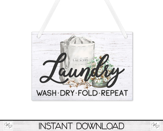 Laundry Sign, 18x12 Rectangle PNG Design for Sublimation, Digital Download