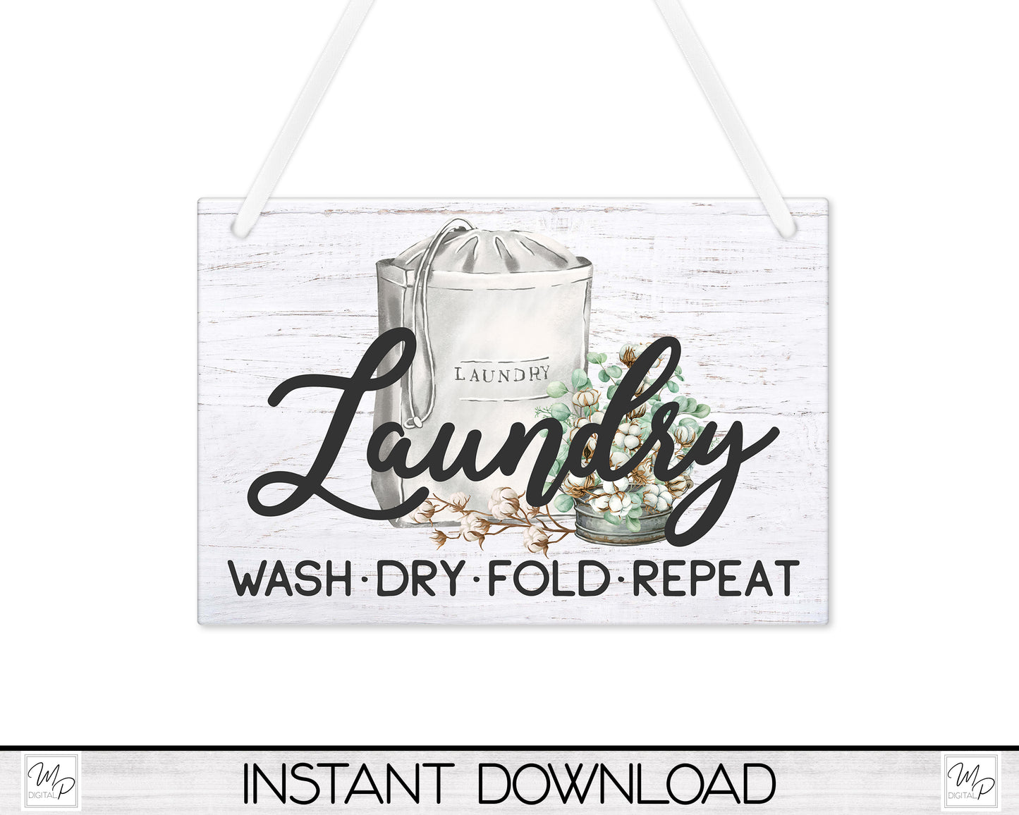 Laundry Sign, 18x12 Rectangle PNG Design for Sublimation, Digital Download