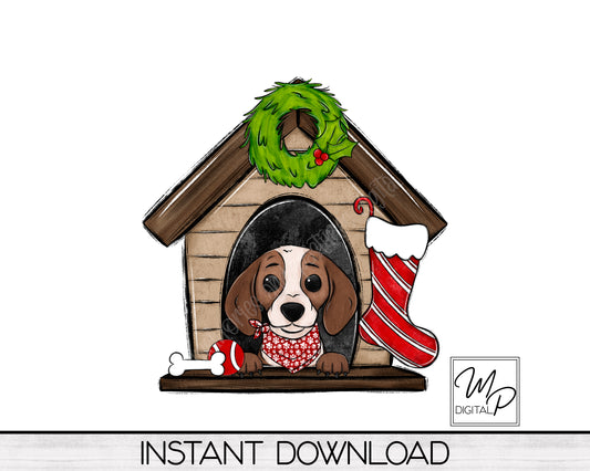 Christmas Beagle Sublimation Design PNG Digital Download - Tote Tshirt Sublimation - Commercial Use