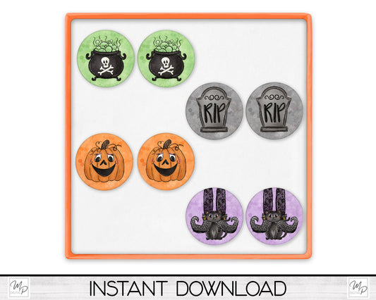 Halloween Stud Earrings PNG Design Bundle for Sublimation