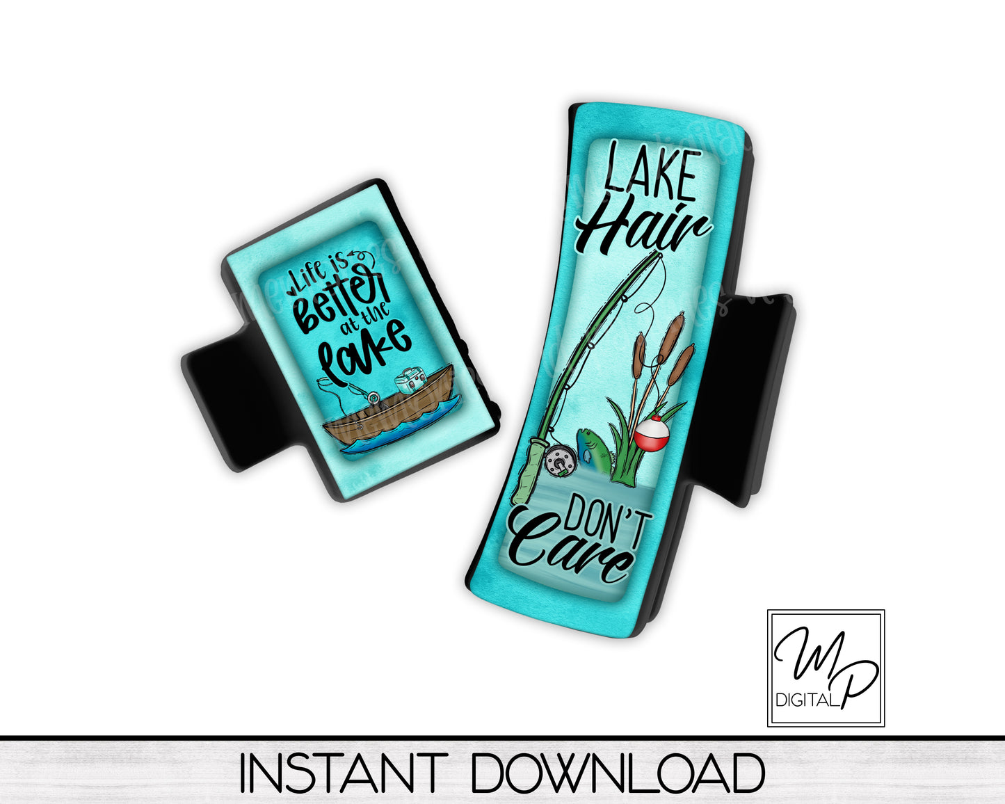 Lake Hair Clip PNG Sublimation Design, Digital Download