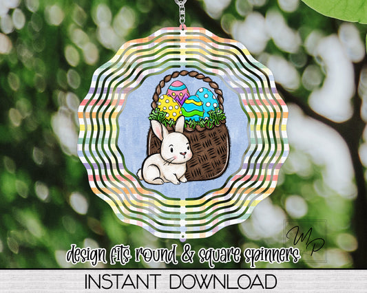 Easter Bunny Wind Spinner PNG Digital Sublimation Design, Commercial Use