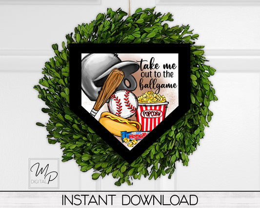 Baseball PNG Design for Sublimation of Home Plate Signs, Digital Download