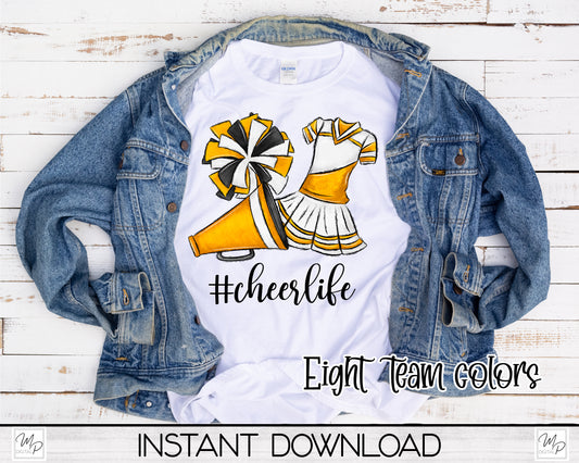 Cheerleader Bundle PNG Sublimation Design for T-Shirts, Totes, Car Charms, Digital Download