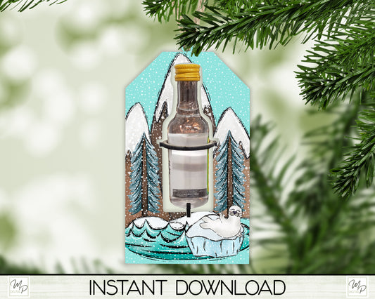 Tag Bottle Holder Ornament PNG Sublimation Digital Design Download