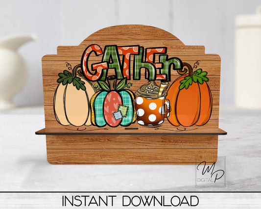 Fall Gather Cookbook / Tablet Stand PNG for Sublimation Design, Digital Download