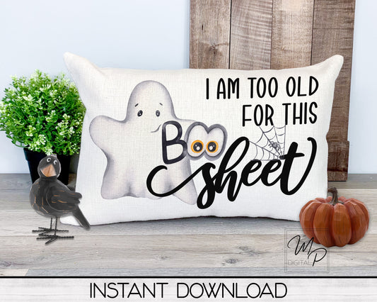 Funny Halloween Lumbar Pillow Cover PNG Sublimation Design, Digital Download, Commercial Use