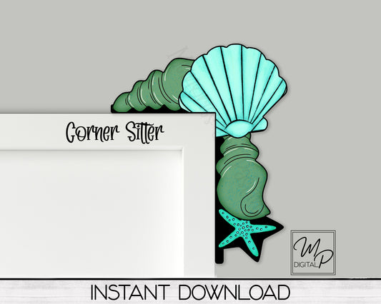 Seashell Corner Sitter PNG Design for Sublimation, Digital Download