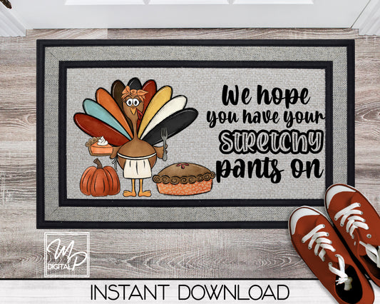 Thanksgiving Turkey Door Mat Design for Sublimation, Digital Download