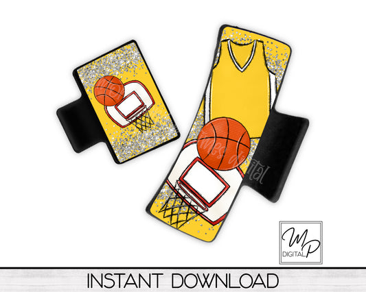 10 Colors Basketball Team Spirit Hair Clip Sublimation Design, Digital Download
