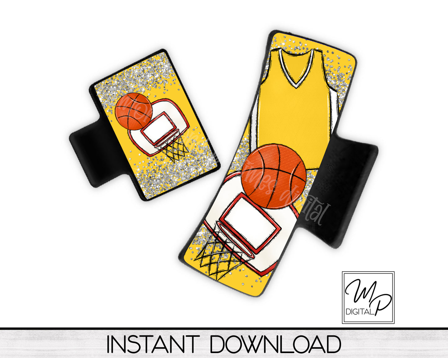 10 Colors Basketball Team Spirit Hair Clip Sublimation Design, Digital Download
