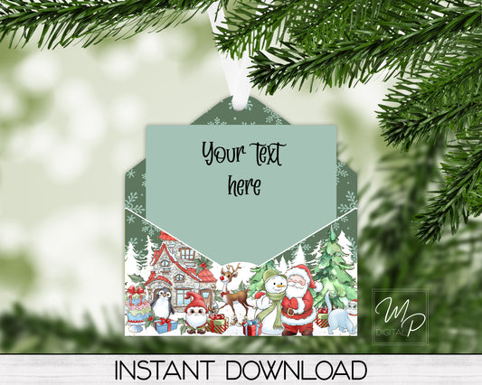 Christmas Letter PNG Design for Sublimation Ornaments, Digital Download
