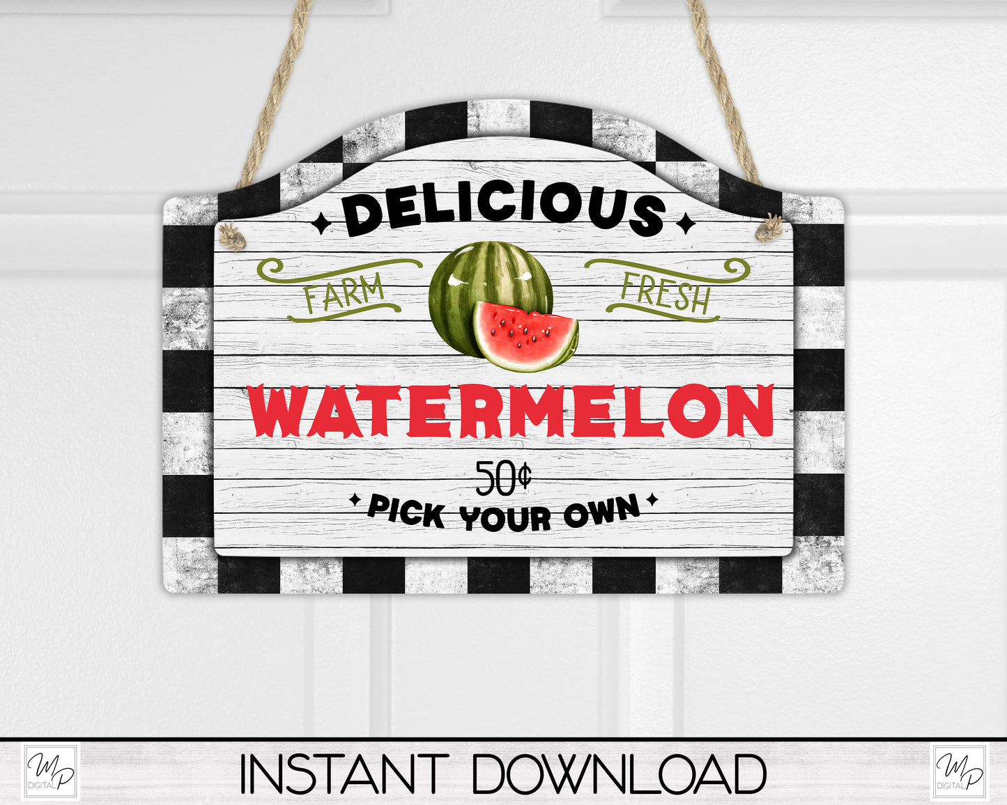 Watermelon PNG Design for Sublimation of Round Top Signs, Digital Download