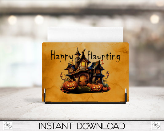 Halloween Happy Haunting House PNG for Sublimation of Napkin Holders, Digital Download, Commercial Use