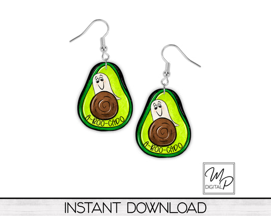 Halloween Ghost Avocado PNG Sublimation Design, Instant Digital Download, Personal and Commercial Use