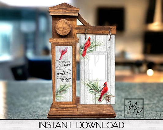 Red Cardinal Memorial PNG Sublimation Design for Interchangeable Standing Sign Post, Digital Download