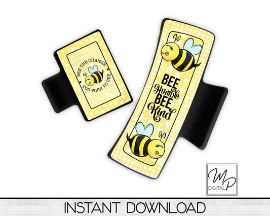 Bee Honeycomb Hair Clip PNG Sublimation Design, Digital Download