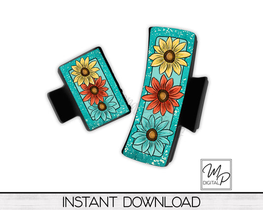 Flower Hair Clip PNG Sublimation Design, Digital Download