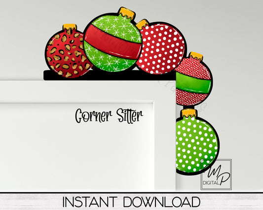 Ornament Corner Sitter PNG Digital Download for Sublimation