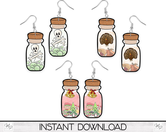 Seasons in a Potion Bottle Vial PNG Sublimation Design BUNDLE, Instant Digital Download, Personal and Commercial Use