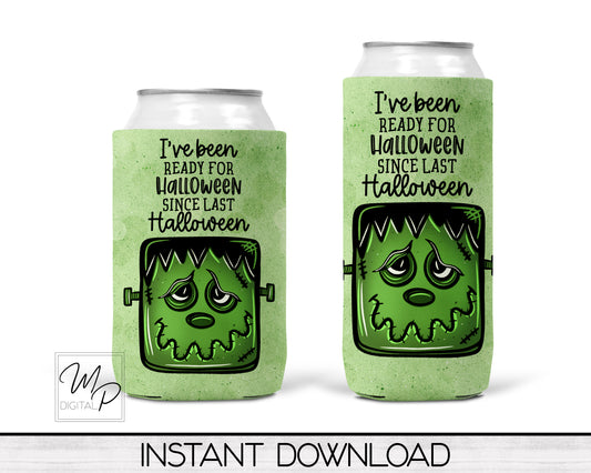 Funny Halloween Neoprene Can Cooler PNG Sublimation Design, Digital Download