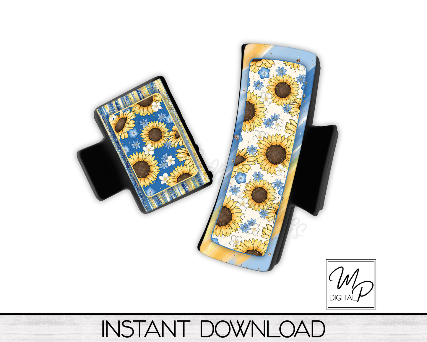 Sunflower Hair Clip PNG Sublimation Design, Digital Download