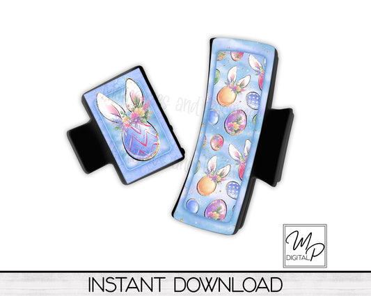 Easter Bunny Egg Hair Clip PNG Sublimation Design, Digital Download