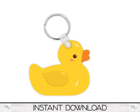 Rubber Duck PNG Design for Sublimation of Keychains, Digital Download