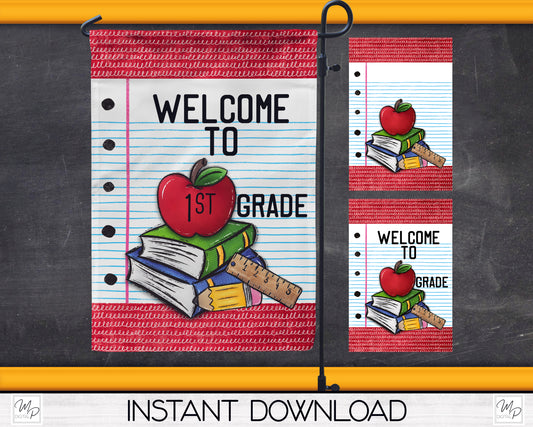 12x18 Garden Flag Sublimation Design, Teacher Classroom Flag, Digital Download