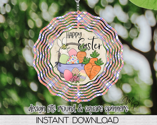 Happy Easter Wind Spinner PNG Digital Sublimation Design, Commercial Use