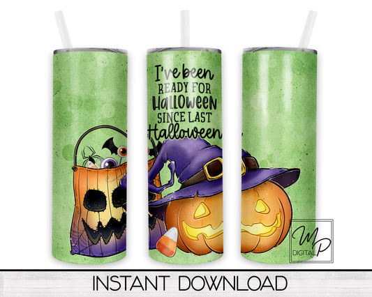 Halloween 20oz Skinny Tumbler Design - PNG Instant Digital Download - Commercial Use
