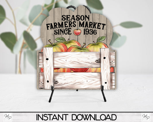 Farmers Market Apple Sign PNG Design for Sublimation, Digital Download