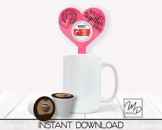 Heart Single Coffee Pod Holder PNG Sublimation Design, Digital Download