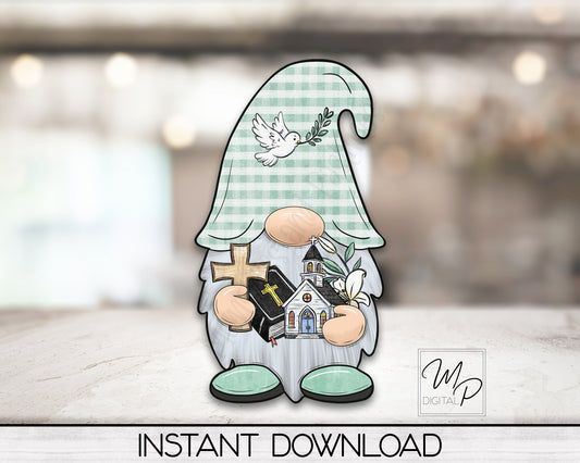 Christian Easter Gnome PNG Sublimation Digital Design Download
