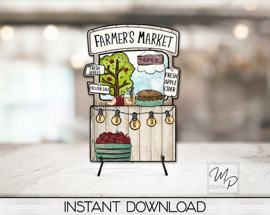 Apple Farmer's Market Booth PNG for Sublimation, Digital Download