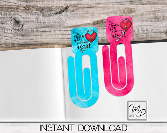 Valentine's Day Square Bookmark Clip PNG Sublimation Digital Design