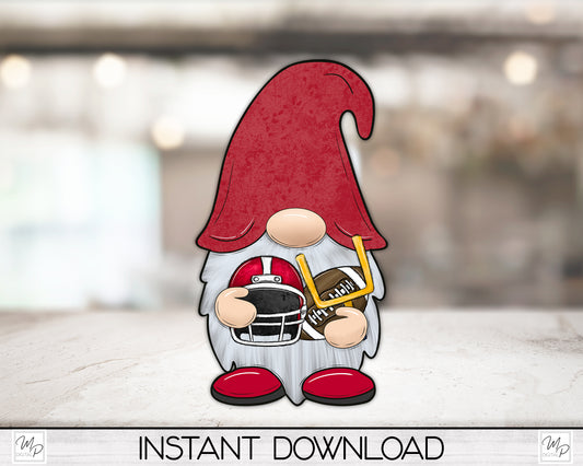 Red Football Gnome PNG Sublimation Digital Design Download