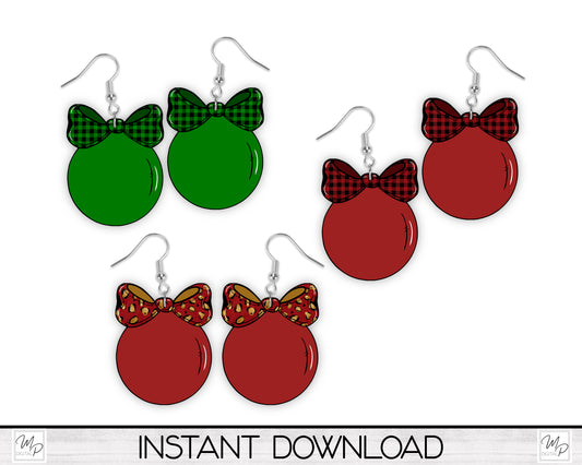Ornament with Bow PNG Sublimation Design BUNDLE, Instant Digital Download, Personal and Commercial Use
