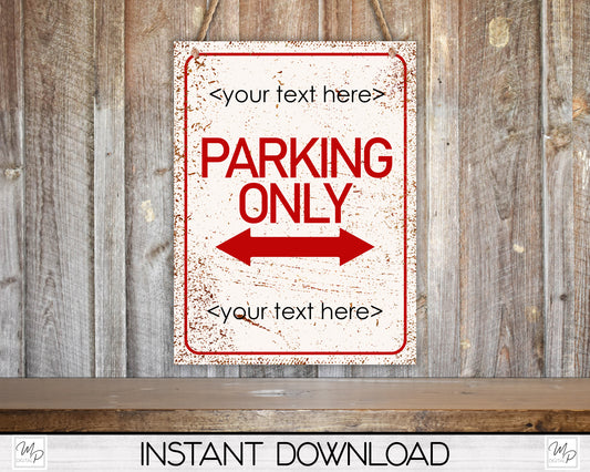 9x12 Parking Sign, Customizable, PNG Sublimation Digital Download, Commercial Use