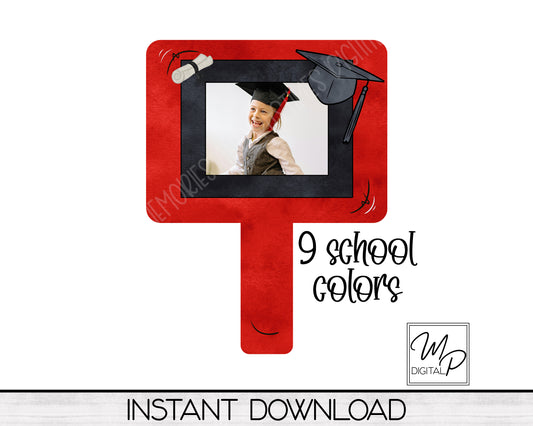 Graduation Paddle Fan PNG Sublimation Design with Photo Placement, Digital Download