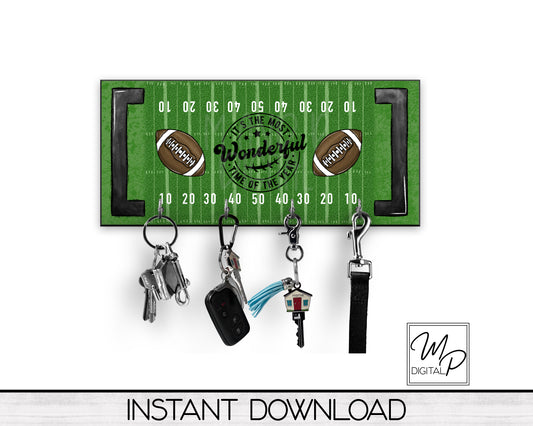 Football Key Hanger PNG Sublimation Design, Digital Download