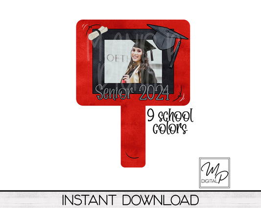 2024 Senior Graduation Paddle Fan PNG Sublimation Design with Photo Placement, Digital Download