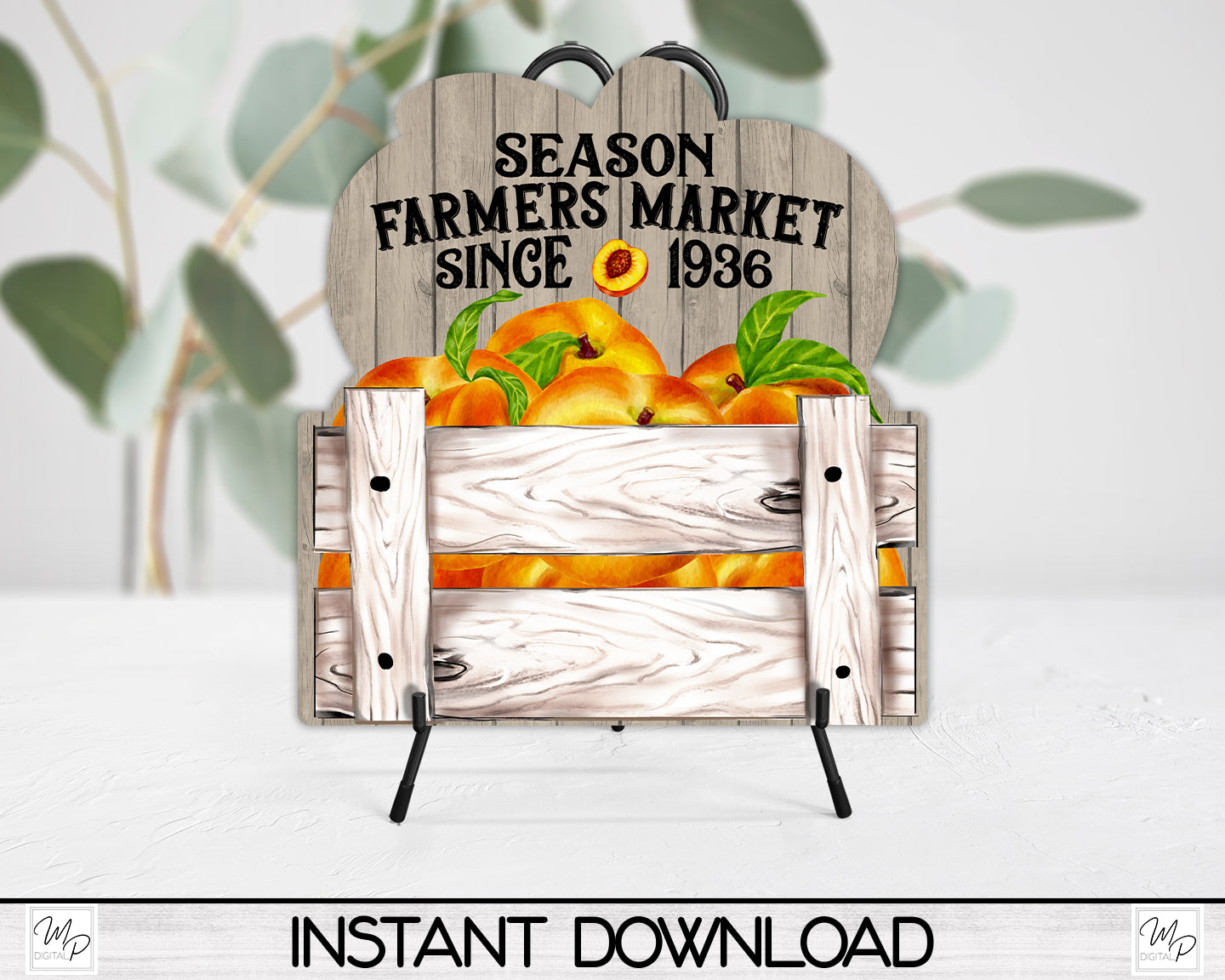 Farmers Market Peaches Sign PNG Design for Sublimation, Digital Download