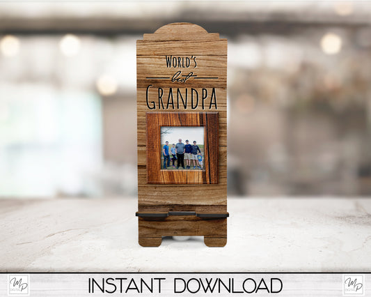 Best Grandpa Ever Cell Phone Stand PNG for Sublimation Design, Digital Download