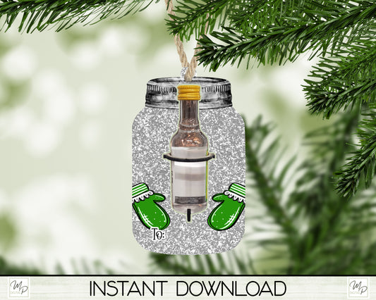 Mason Jar Bottle Holder Ornament PNG Sublimation Digital Design Download