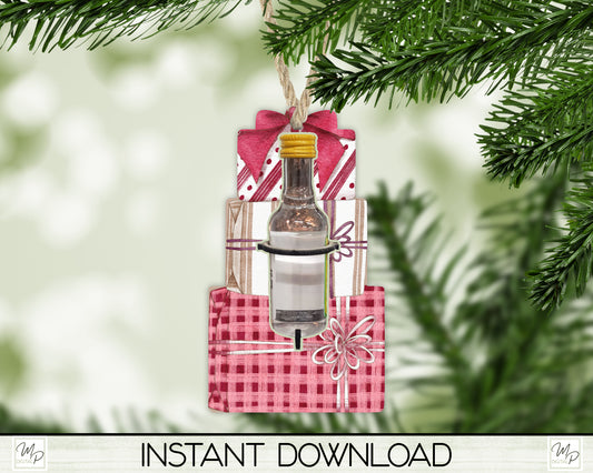 Stacked Gifts Bottle Holder Ornament PNG Sublimation Digital Design Download