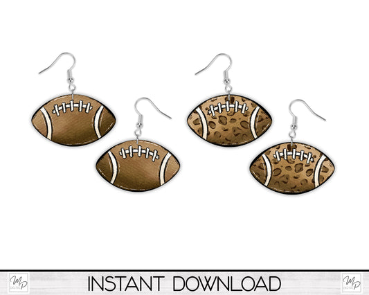 Football Earring PNG Bundle, Sublimation Design Download, Football Earring Design