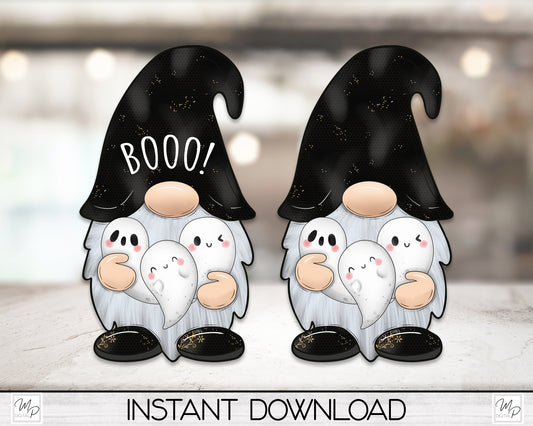 Halloween Ghost Gnome PNG Sublimation Digital Design Download